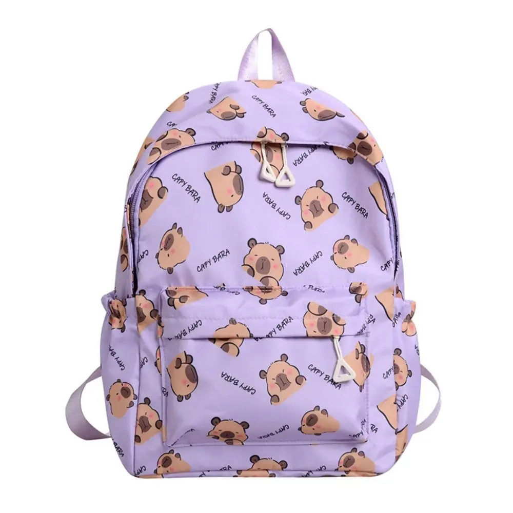 

Funny Kawaii Cartoon Capybara Backpack Nylon Large Capacity Capybara School Bag Multifunctional Waterproof Student Schoolbag