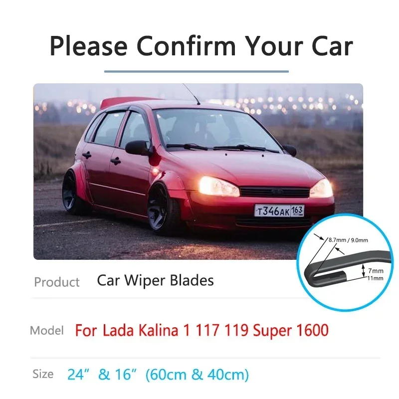 For Lada Kalina 1 117 119 2004~2013 Super 1600 Cleaning Windshield Windscreen Brushes Accessories 2010 Car Front Wiper Blades