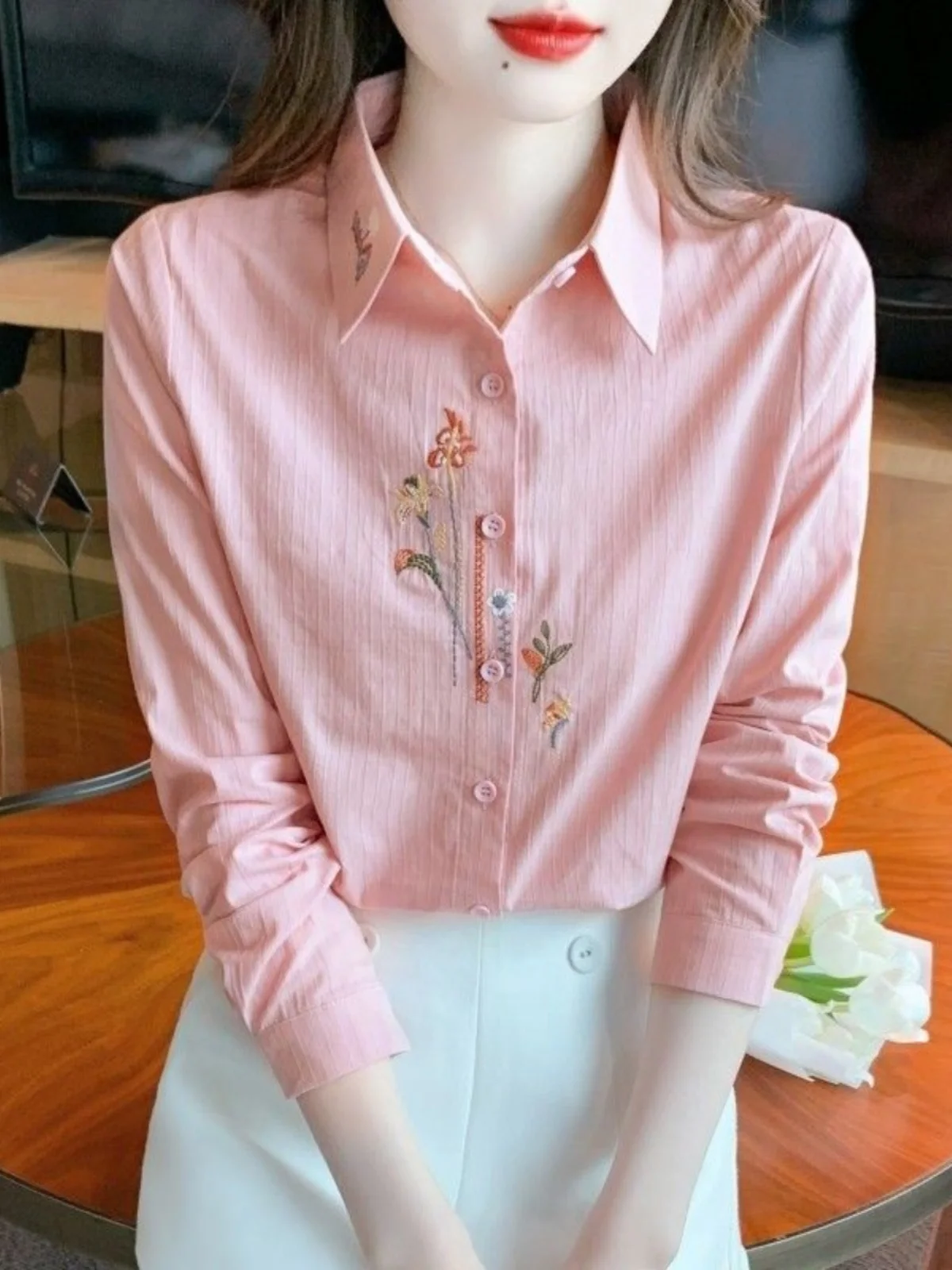 spring-autumn-new-sle-women's-faion-youthful-ort-sve-irt-summer-cotton-blouse-fem-embroidered-long-sve-top