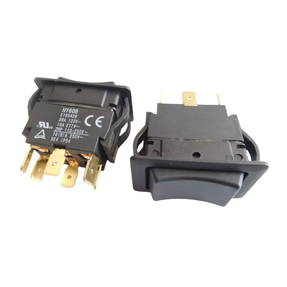 Marine Grade 20A HY60B Self Locking Rocker Switch 6 Pin with Waterproof IP54 Protection for Boat Electrical Systems and RV Use