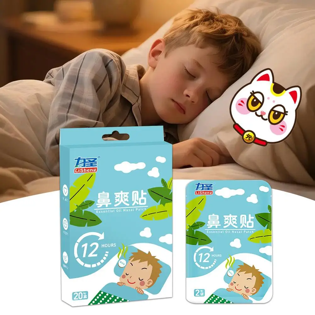 20pcs Nose Refreshing Patch Correction Lip Nose Breathing Improving Patch For Children Cartoon Night Sleep Sticker Tape
