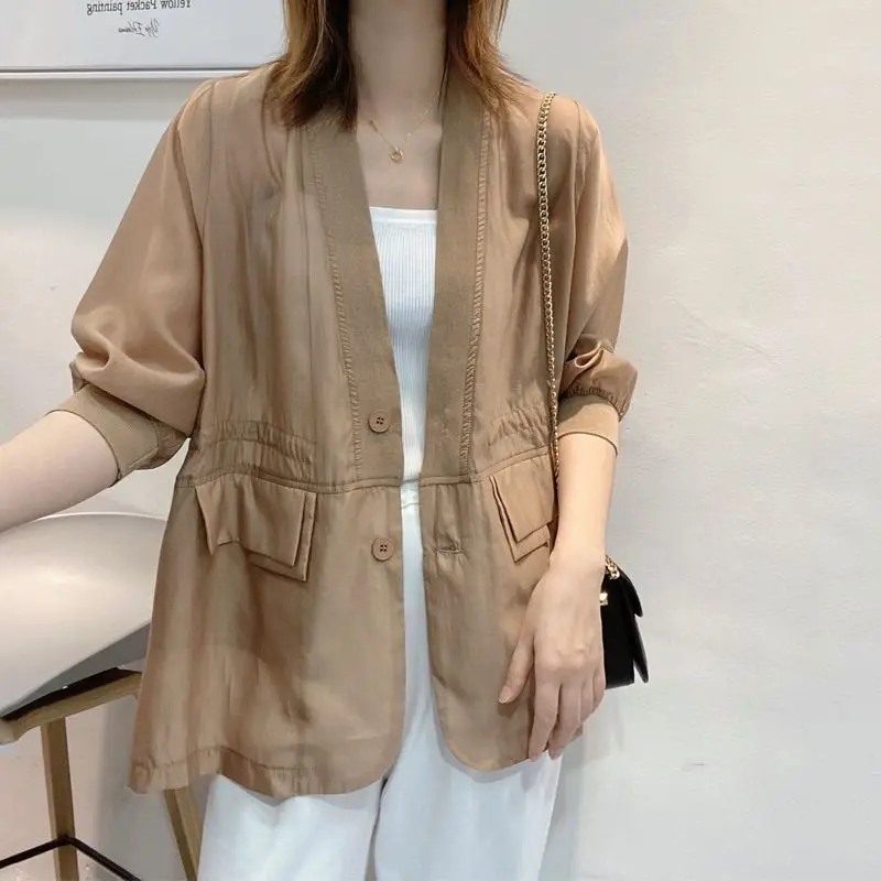 Three-quarter Sleeve Suit For Autumn 2026 New Women's Summer Thin Cardigan Suits