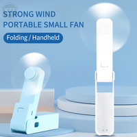 3 Speeds Portable Handheld Mini Fan Student Small Rechargeable Ultraquiet Usb Folding Pocket Electric Fan