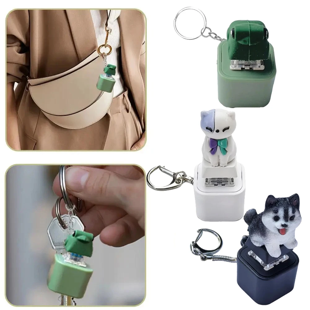 2026 LED Frog Croaking Fidget Toy Keychain With Colorful Lights Rechargeable Keychain With Led Fun Animal Sound Button Toy