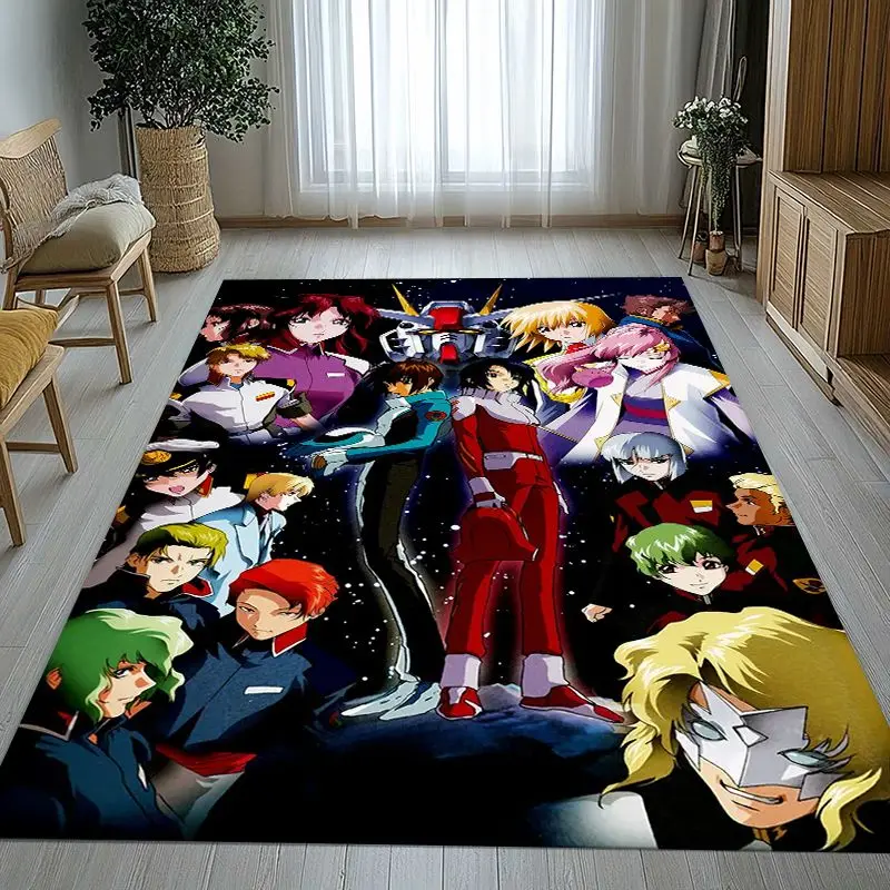 3D Vintage Gundam Destroy Zeon Cartoon Area Rug,Soft Non-Slip Carpet Mat for Living Room Bedroom,Sofa Floor Rug,Home Decor Gift
