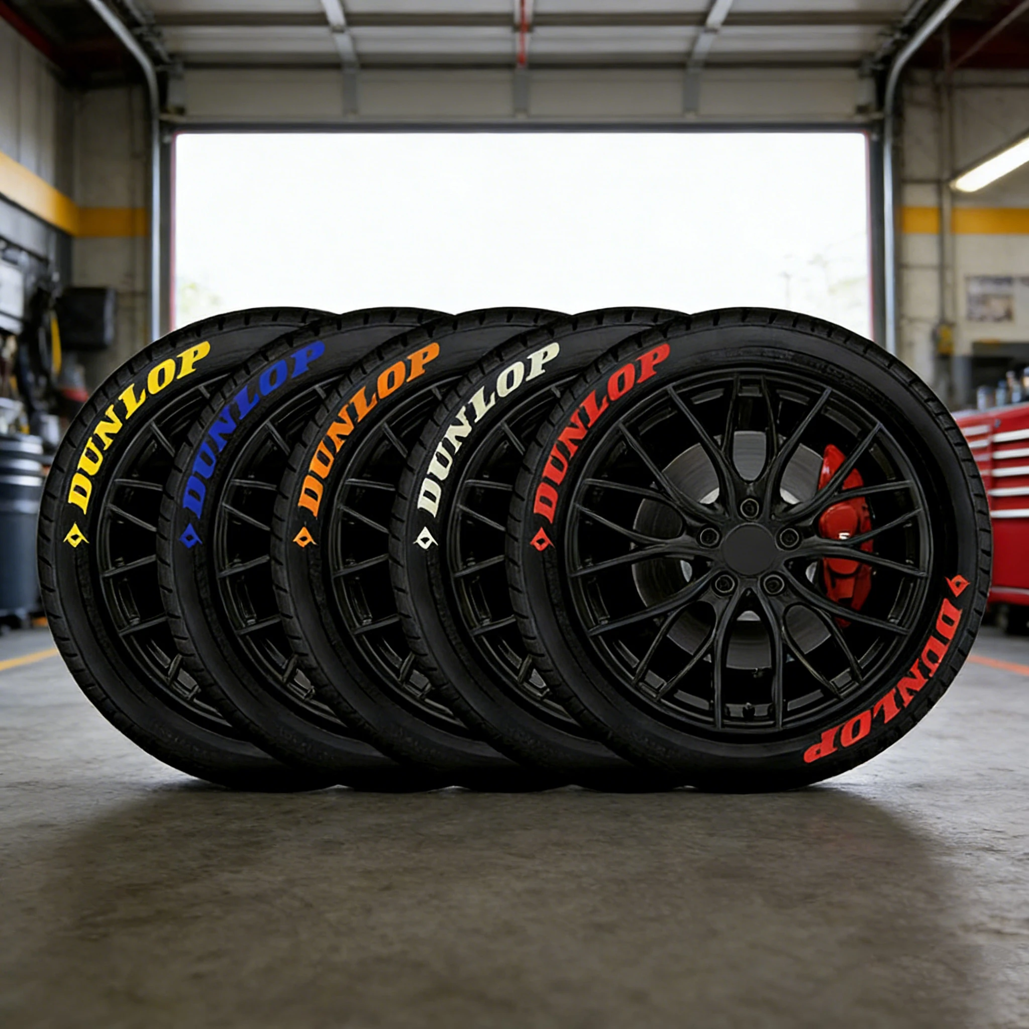 Car Tire Modification DUNLOP 3D Rubber Letter Stickers Waterproof Tyre Side Decals Multiple Colors Car Wheel Decor Accessories