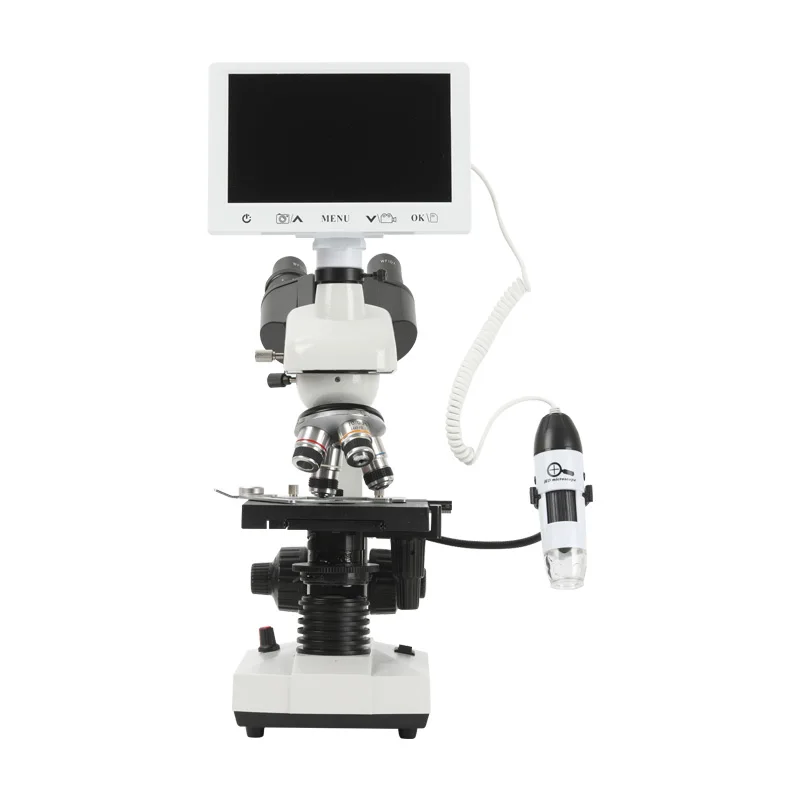 Laboratory equipment Digital microscope 40X-1600X zoom optical microscope Laboratory trinocular biological microscope