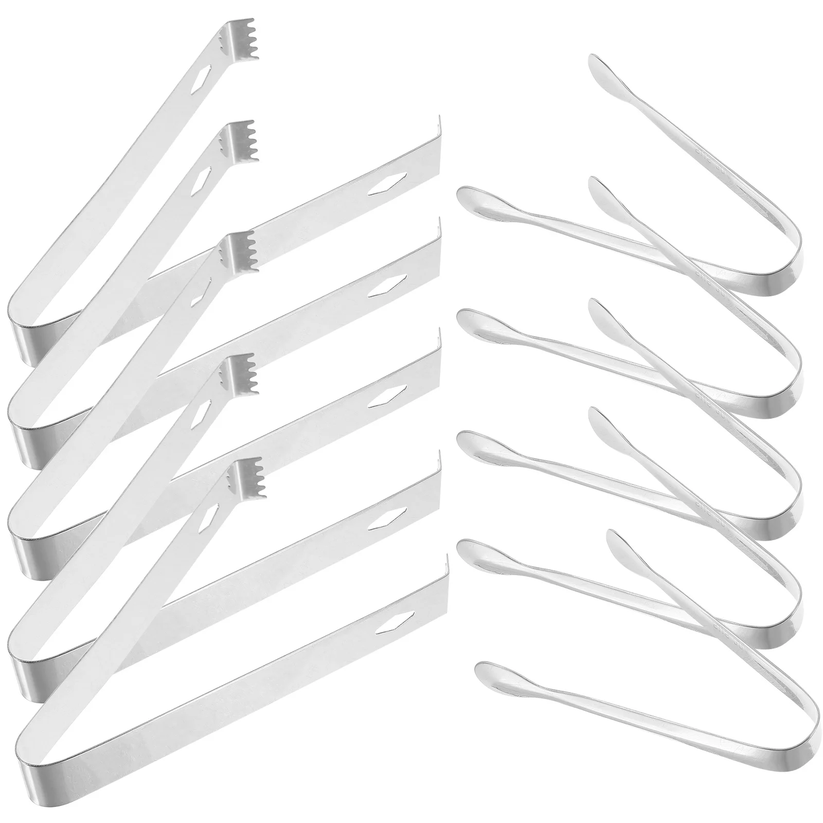 

10Pcs Stainless Steel Ice Cube Sugar Tongs Mini Serving Tongs for Kitchen Barbecue Appetizers Food Bbq Tong Toast Tong