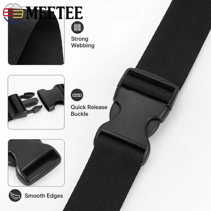 2-20Sets 20-50mm Nylon Webbing Strap Kit Plastic Quick Release Buckle for Backpack Belt Luggage Repair Sewing Closure Hardware