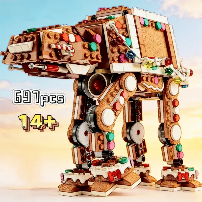 Nuevo Modelo de Bloques de Construcción AT-AT Motorizado de 697 Piezas, Juguete de Guerra de las Galaxias, Regalo de Cumpleaños y Navidad 2026