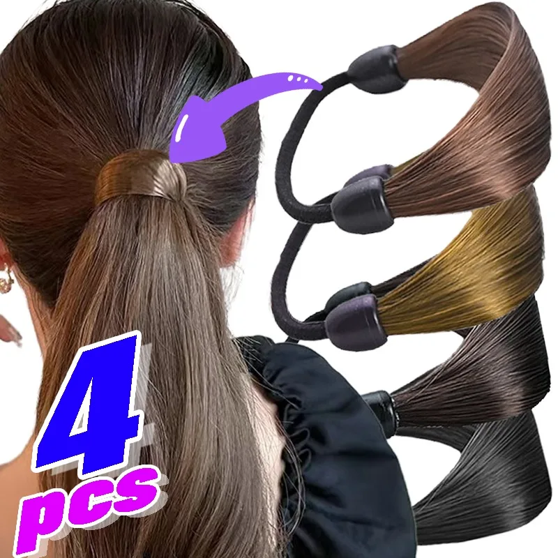 Wig Braided Rubber Band Elastic Women Fashion Wig Hair Rings Straight Hair Tie High Elastic Hair Ropes Extension Ponytail Holder