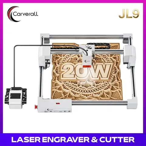 X1/JL9 20W Laser Engraver and Cutter with Air Assist, Laser Engraving Machine for Wood Metal Acrylic Glass Stone, Powerful DIY CNC Laser Cutter 11.8' X 11.8' 20000mW Class1