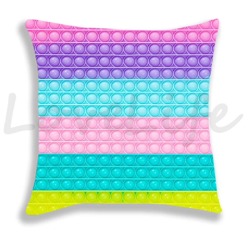 Rainbow Press Toys Pillow Case Children Cute Toys Relieve Pressure Princess Pillow Sofa Home Decor 45X45 50X50  Soft Pillowcase