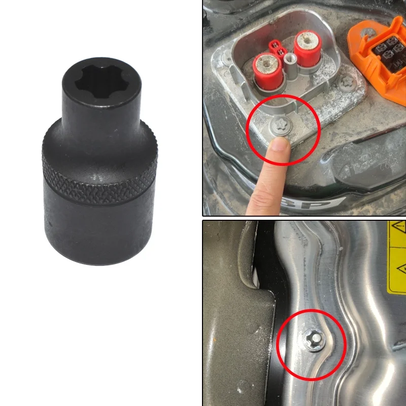 For Tesla Battery Cover Screw Removal Tool EP Five Tooth Wrench Auto Repair Mechanic Car Accessories Car Stuff