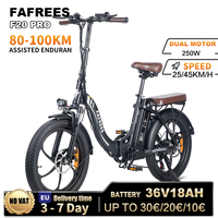 FAFREES F20 Pro Folding Electric Bicycle 250W 36V 18Ah Lithium Battery 20 inch MTB Mountain Bike Outdoor Fat E-bike for Adults