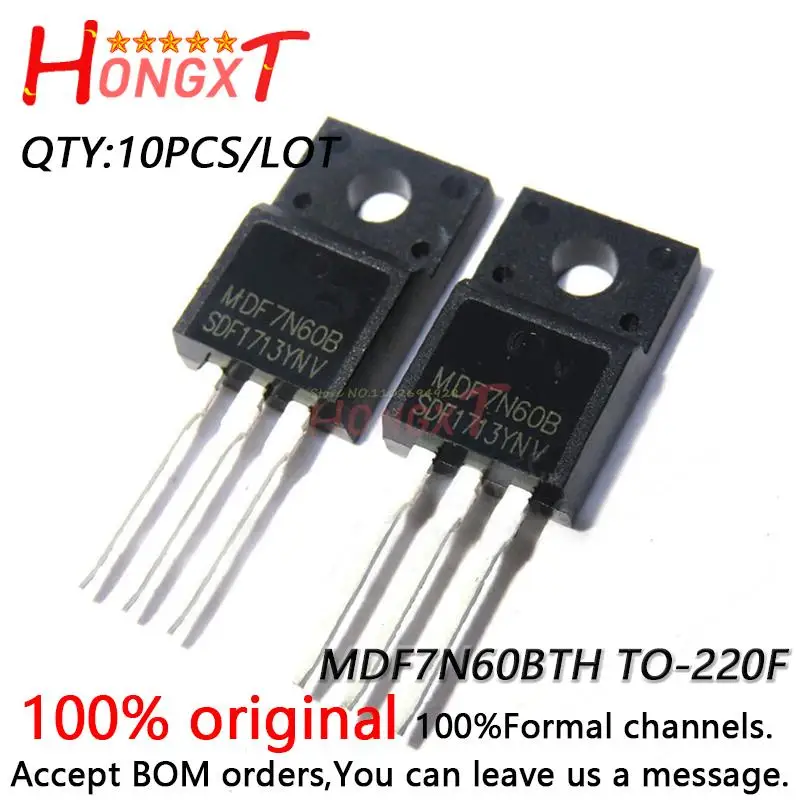 10PCS 100% NEW Original MDF7N60BTH MDF7N60B MDF7N60 TO-220F N channel fet 7A 600V.