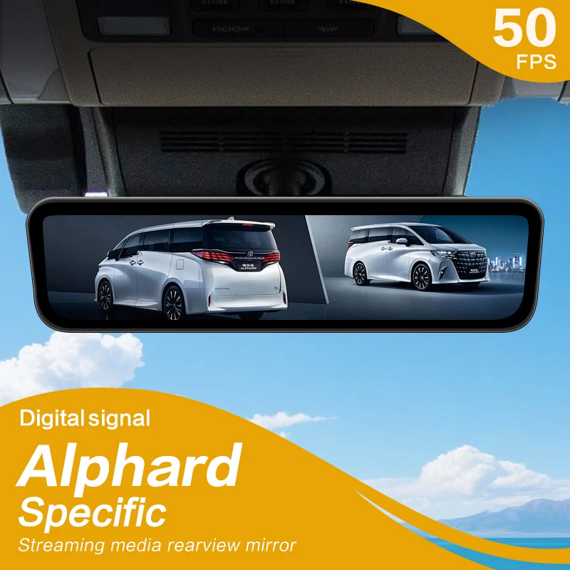 SINJET For Toyota Alphard Night Vision High Definition Camera DVR Dash Cam 9.2 Inch Touch Screen Car Electronics Rearview Mirror