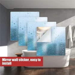 3D Acrylic Mirror Stickers Wall Decals Thicken Self Adhesive DIY Art Mirror Wall Stickers Decoration for Wardrobe Bathroom Home