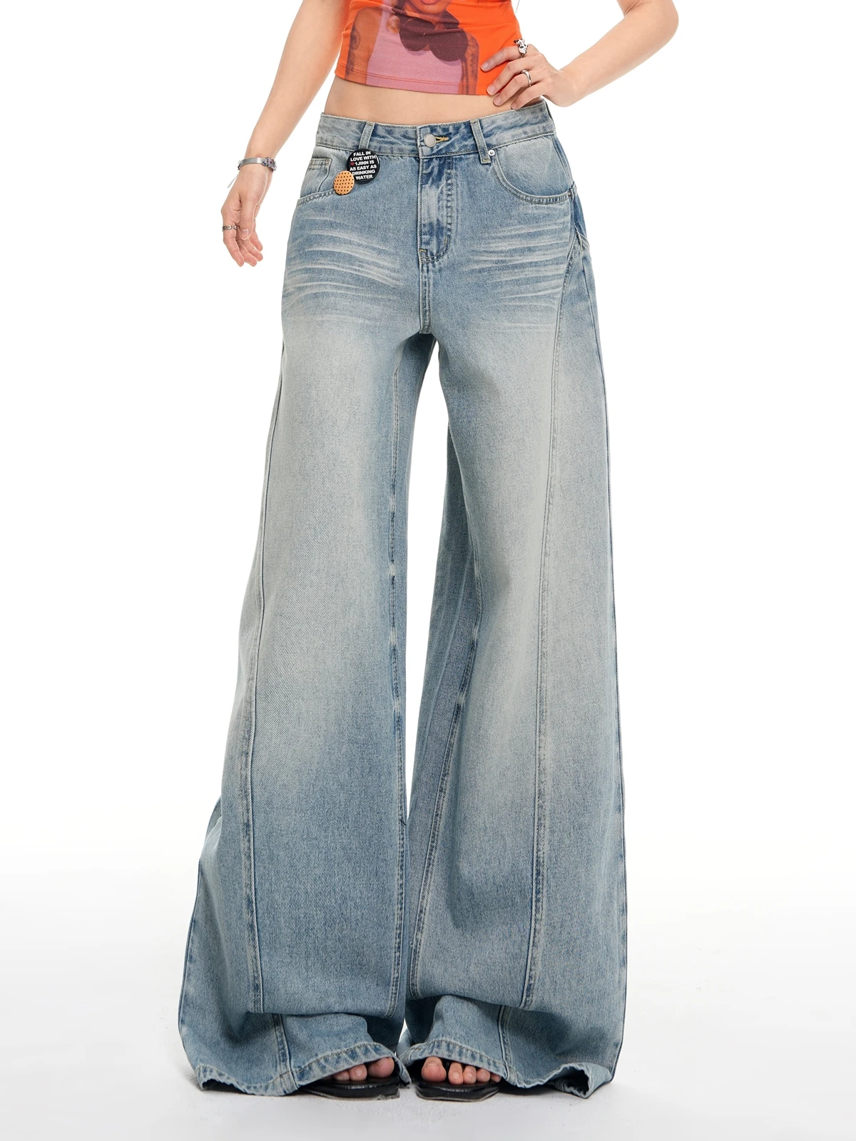 

ZHISILAO New Wide Leg Baggy Jeans Women Vintage Loose Chic Floor Length Denim Pants Streetwear Spring 2026