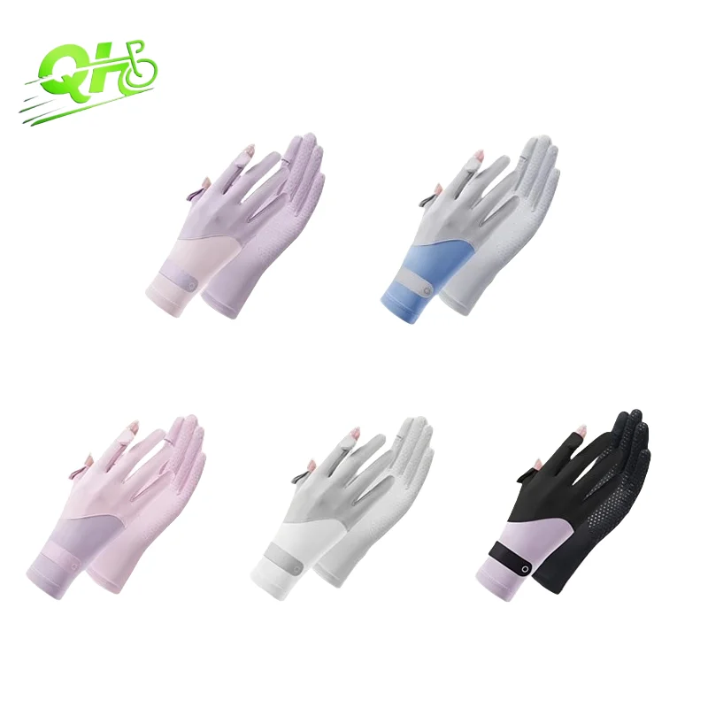 

Модные солнцезащитные перчатки для мотоцикла и велоспорта, электрические скутеры для рыбалки, ледяной шелк, ciclismo, нескользящие спортивные аксессуары с сенсорным экраном