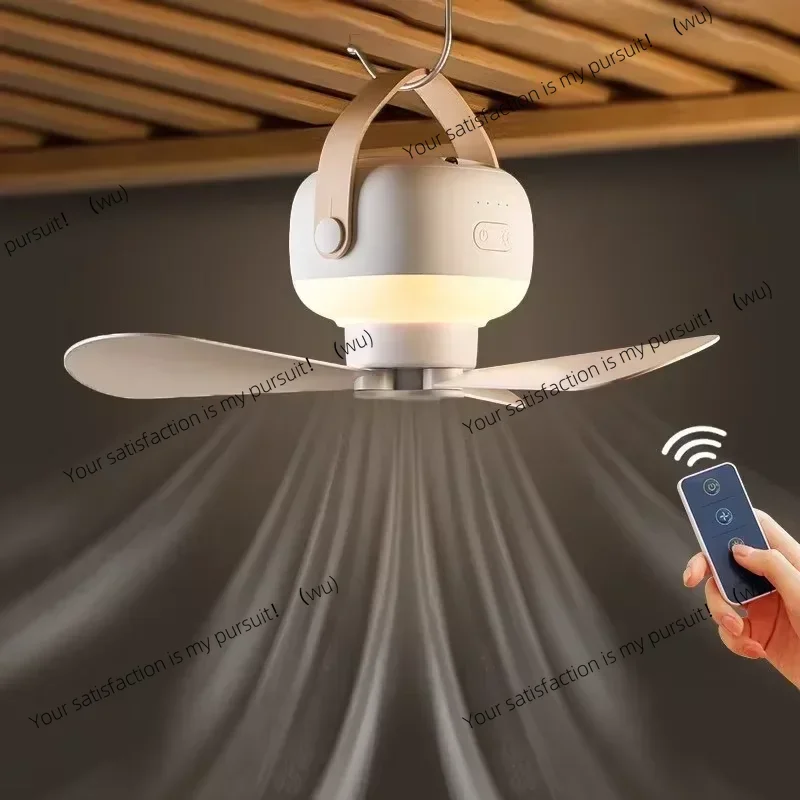 

Портативный беспроводной мини-потолочный вентилятор с USB-вентилятором с дистанционным управлением, подставкой, ночником, для дома, на открытом воздухе, для кемпинга, новогодние подарки