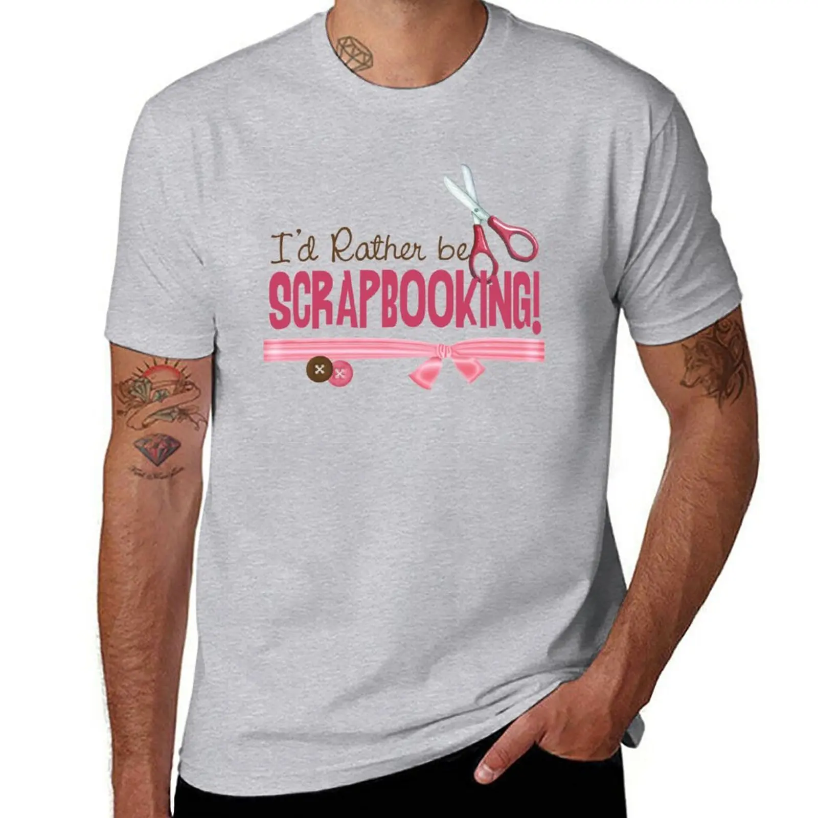 I'd Rather be Scrapbooking T-Shirt for a boy sweat Men's cotton t-shirt