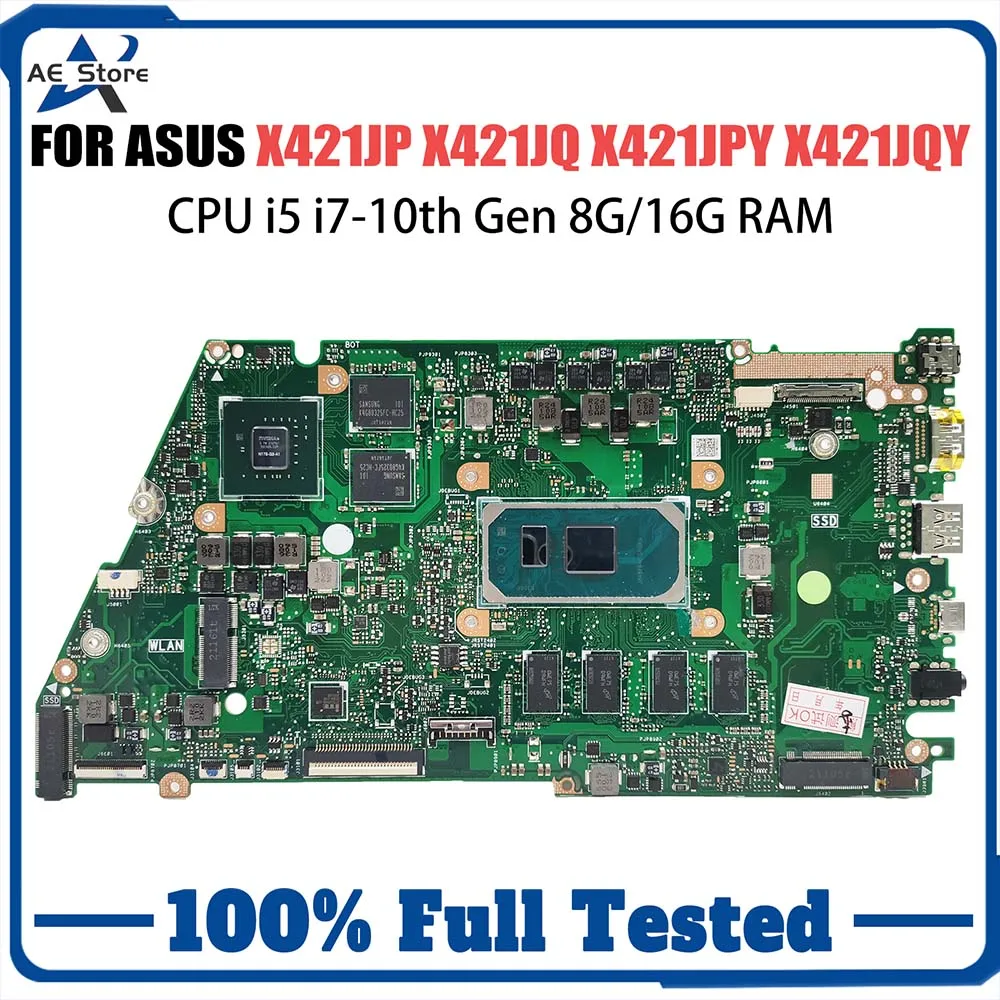 Computer Mainboard For ASUS X421JQ X421JFY X421JPY X421JQY X521JQ X521JQY R521JP Notebook Motherboard I5 I7 CPU 10th 8G 16G