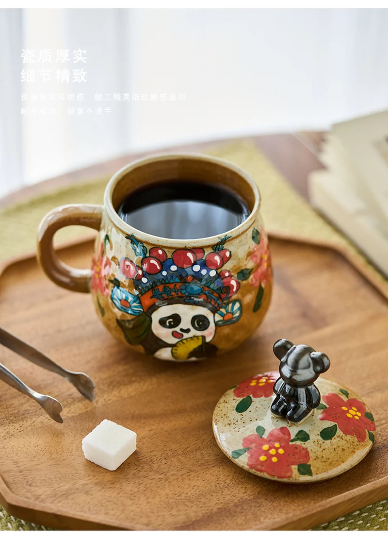 China Jingdezhen porcelain panda holding a teacup exquisite tea set ceramic cup single birthday gift