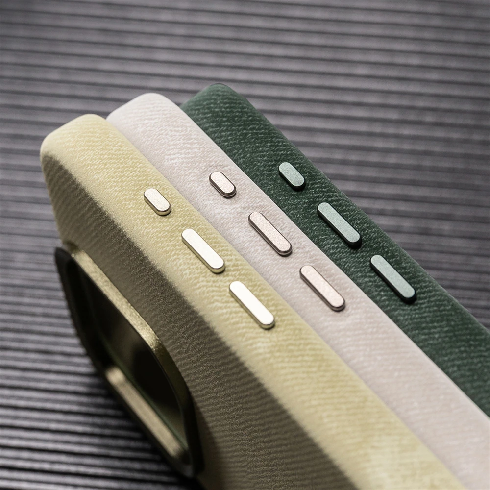 Luxury Fiber Leather For MagSafe Magnetic Wireless Charge Case For iPhone 17 16 Pro Max 15 14 13 12 Plus Soft Shockproof Cover