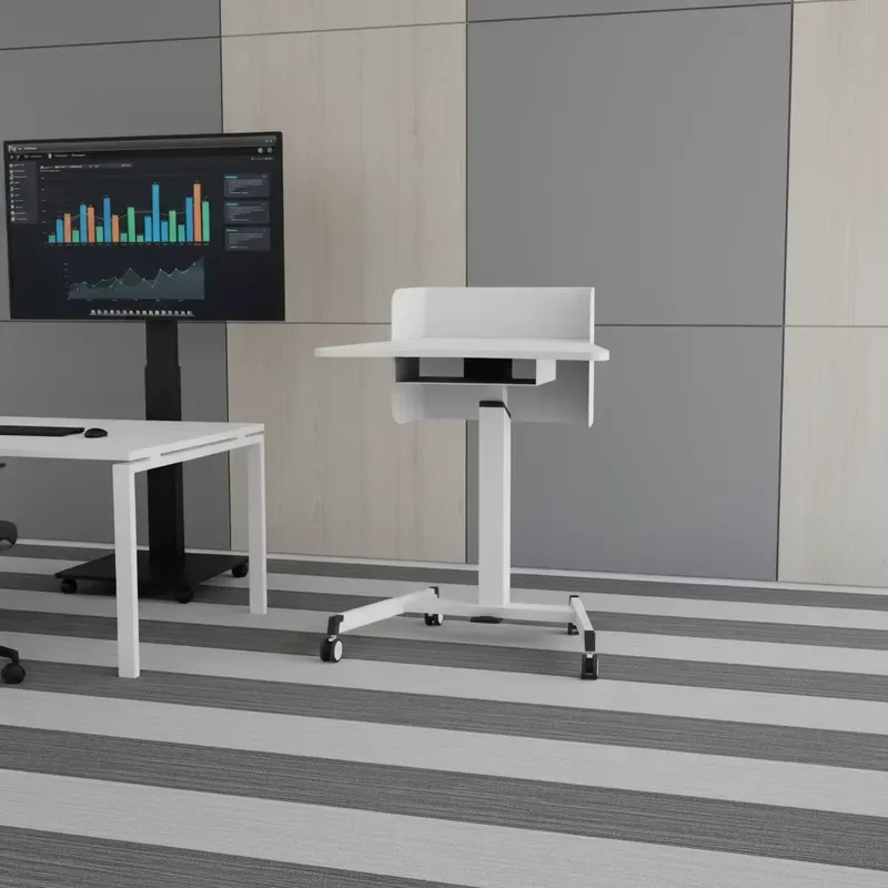 Electric Height Adjustable Standing Desk Modern Metal Computer Workstation Ergonomic Office Podium Movable Modular Table for