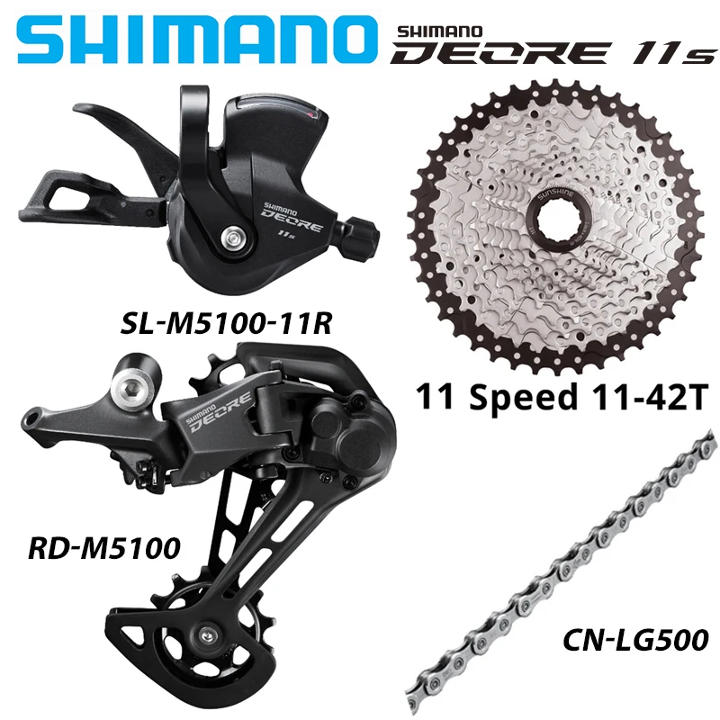 SHIMANO DEORE M5100 1X11Speed Groupset RAPIDFIRE PLUS Schalthebel Schaltwerk Sunshine MTB Fahrrad Kassette 46T 50T 52T