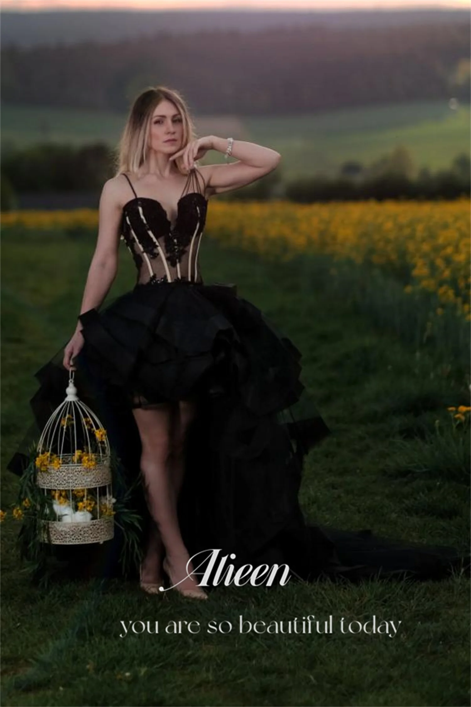 Aileen Galajurken Elegante avondfeestjurken Dames 2024 Zwarte trouwjurk Aangepaste Tutu Speciale gelegenheden Damesgala