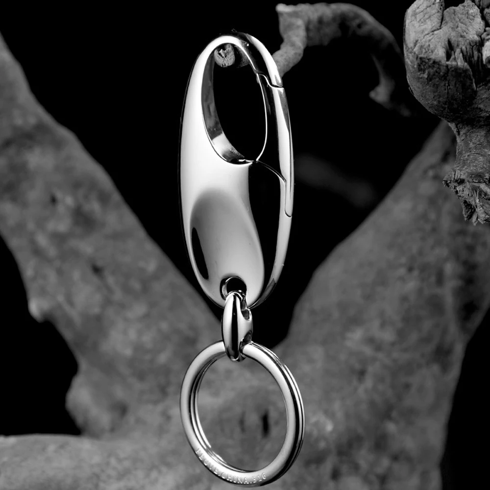 

316 Stainless Steel Keyring High Grade Buckle Keychain Men Gift Metal Car Accessories