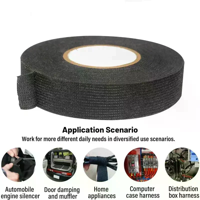 Electrical Insulating Heat Resistant Harness Tape Car Cable Harness Wiring Loom Protection Waterproof Tape 9/15/25/32/38/50MM
