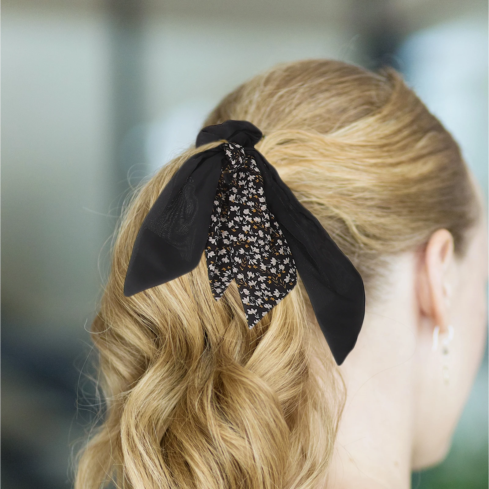 

6pcs Ties Floral Ribbon Non Slip Durable Material Hair Accessories Women Girls Ponytail Holders Scrunchies Hair Ropes