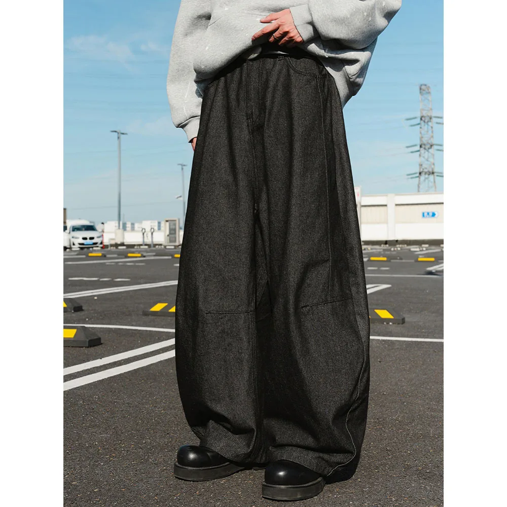 

TFETTERS, мужские осенние винтажные джинсы из необработанной ткани 2024, дизайн с панелями, модные брендовые повседневные мужские джинсы большого размера с изогнутыми штанинами