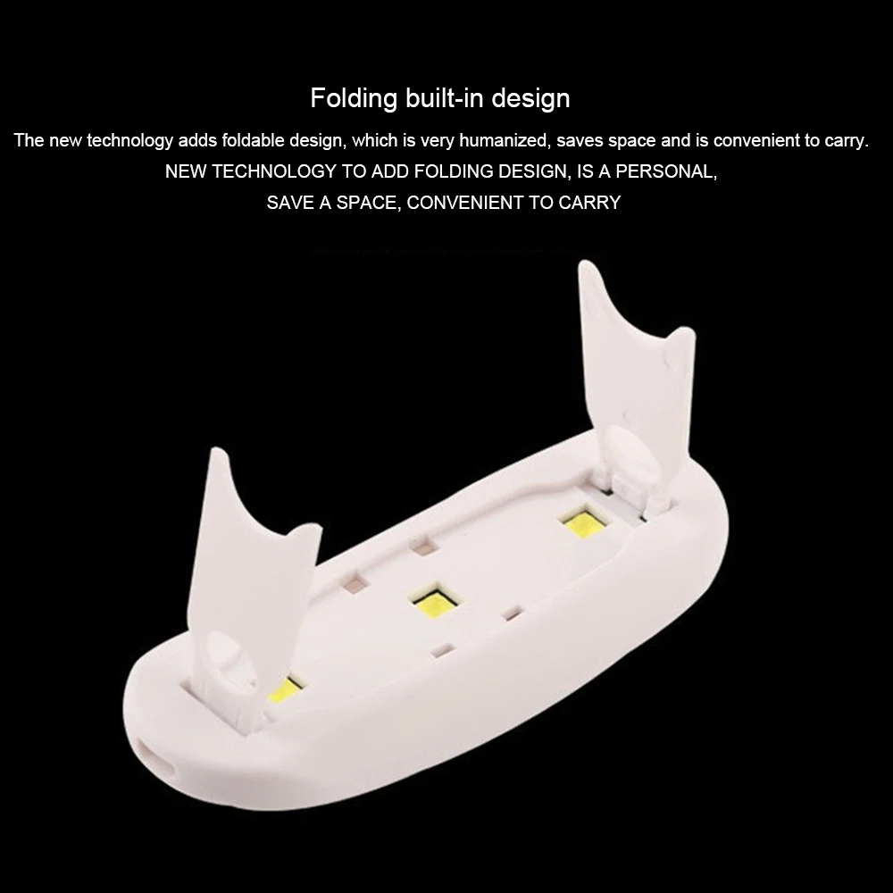 Foldable Phototherapy Lamp Foldable Design Efficient Quick Nail Polish Uv Led Lights Innovative Mini Nail Dryer 2 Speeds