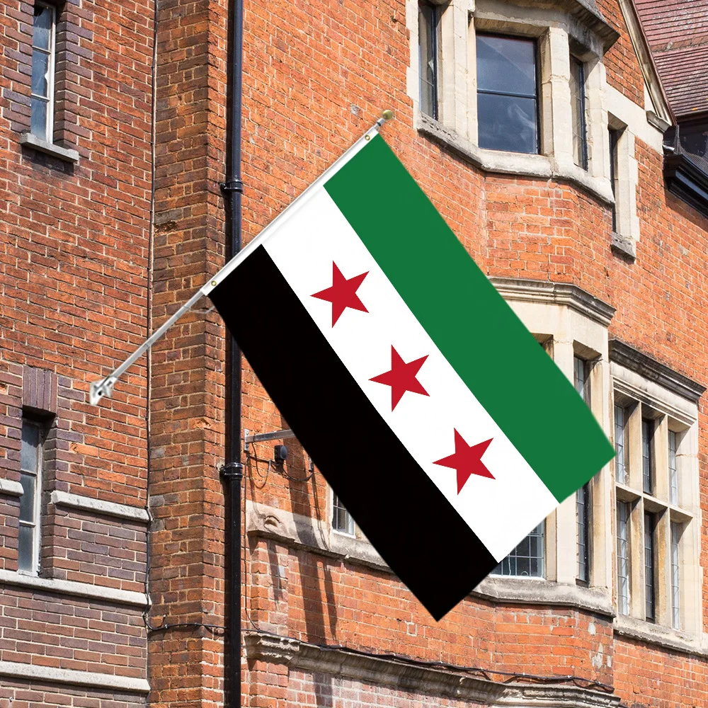 Syria Flag 90*150cm Polyester Hanging Banner The Syrian Arab Republic Syrian Three Star Flag For Home Decoration Flags