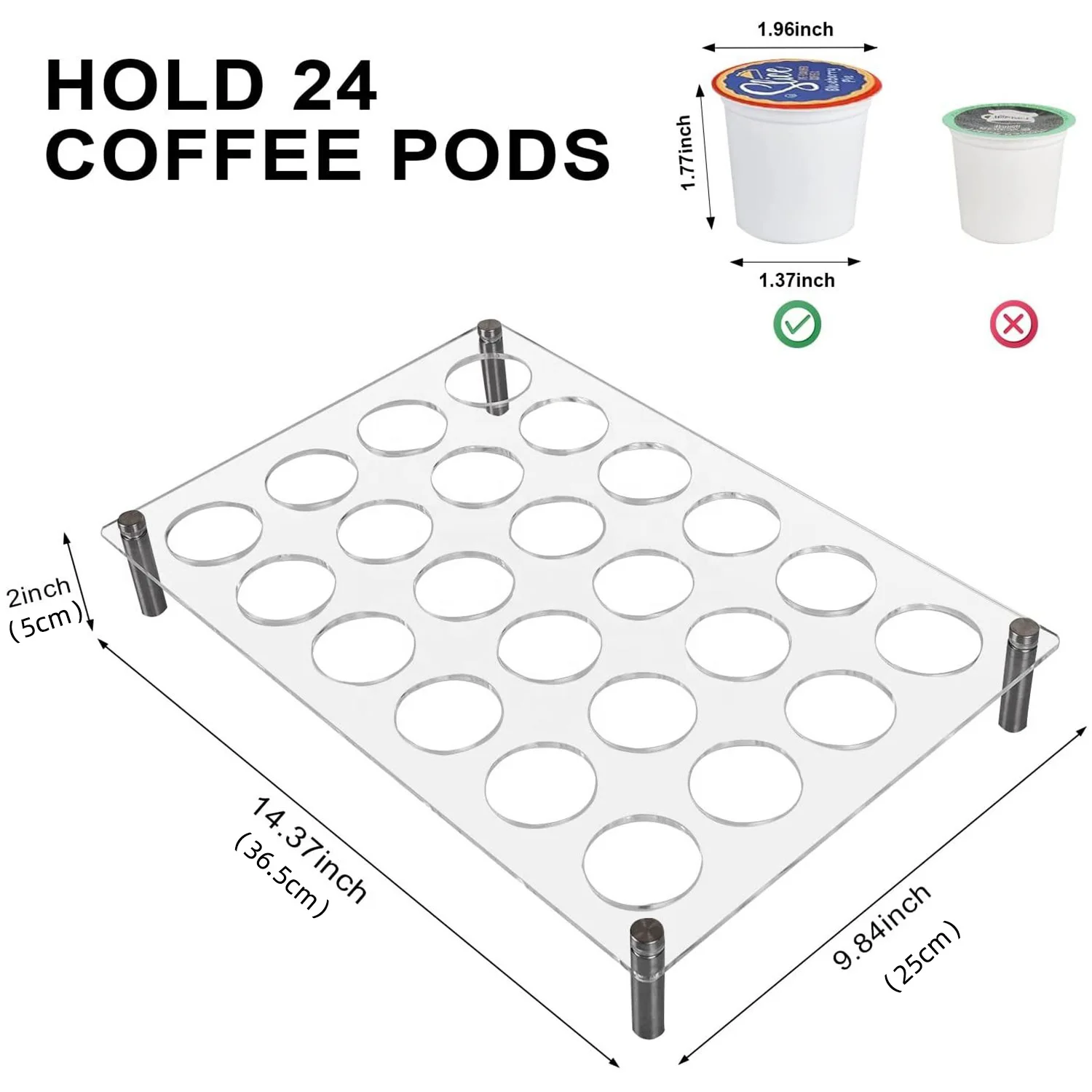 Coffee Capsule Holder Acrylic Capsule Display Rack Coffee Capsule Storage Rack Coffee Sorting Tray