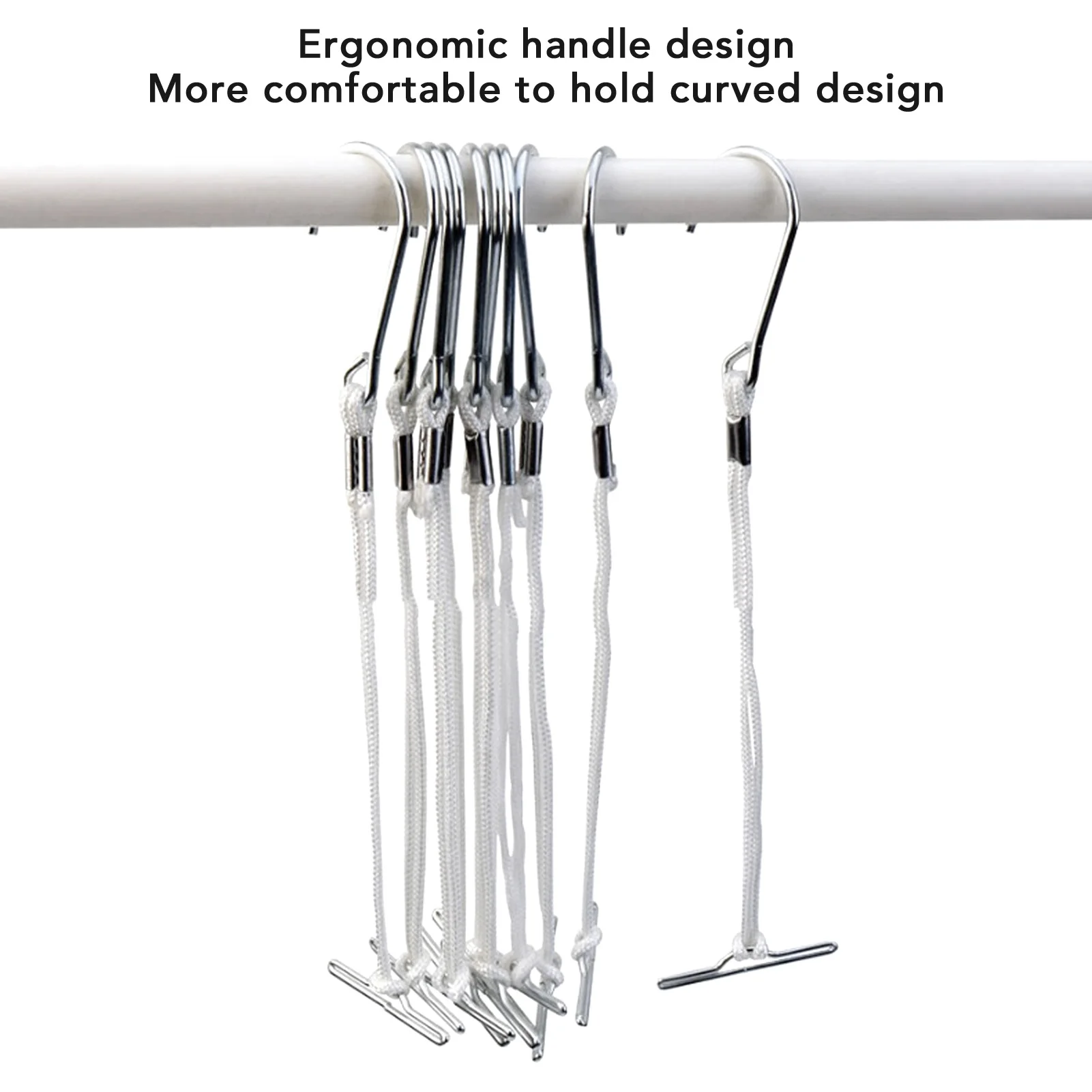 Ganchos con patrón de 20 piezas para colgar, colgador de Metal con cuerda, mango ergonómico, 260mm