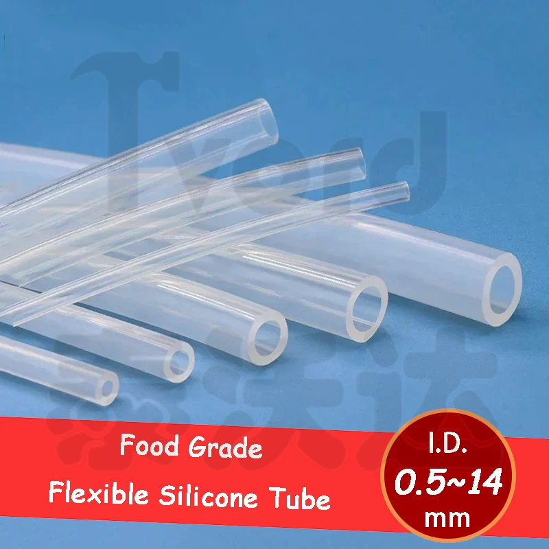 

1/5/10M Food Grade Transparent Silicone Rubber Hose ID 0.5 1 2 3 4 5 6 7 8 9 10 12 13 14mm O.D Flexible Nontoxic Silicone Tube