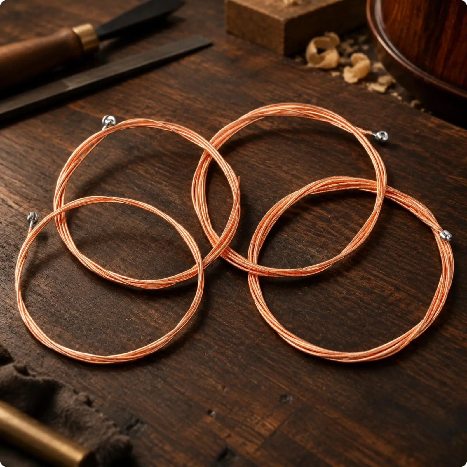 Four String Acoustic Bass Strings Replacement Coated Alloy Winding Hexagonal Core Bright Tone Pack