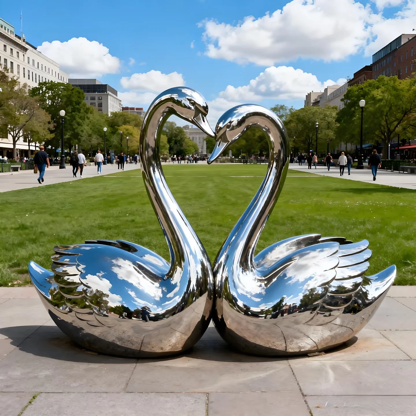 Modern Art Crafts Artificial Outdoor Statue Landscape Decoration Garden Park Ornaments Stainless Steel Sculpture