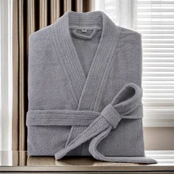 Long Thick Absorbent Terry Bath Robe for Men and Women, 100% Cotton Bathrobe, Kimono Towel, Plus Sleepwear, Dressing Gown