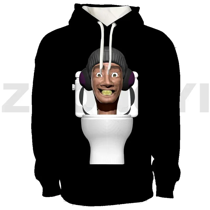 Skibidi Toilet 3D Printed Pullovers Funny Anime Hoodie Harajuku Streetwear Female Cosplay Costume Hip Hop Tracksuit Men Clothing