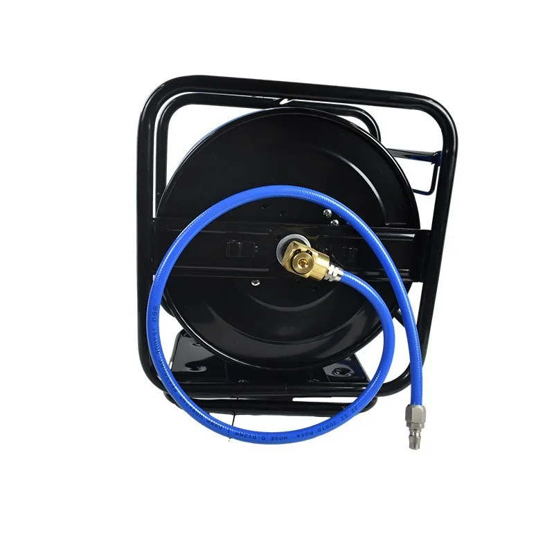 Heavy-duty Hand-cranked Metal Hose Reel With 31M/61M Hose And Nozzle, Wall-mounted/floor-mounted Hose Reel