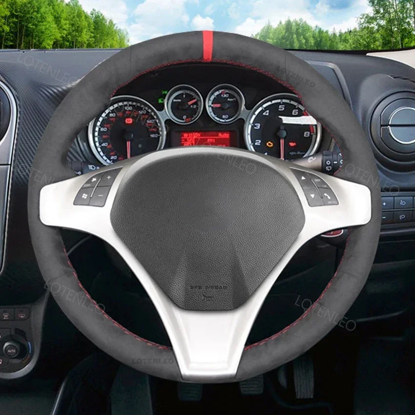 Black Athsuede Soft No-slip Car Steering Wheel Cover for Alfa Romeo Giulietta 2010 2011 2012 2013 2014 MiTo 2008-2015