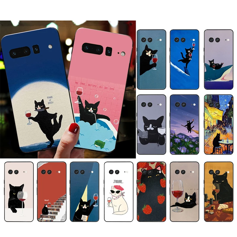 Чехол для телефона Black Cat Art для Google Pixel 9A 9 Pro XL 8 7 6 Pro Pixel 8A 7A 6A 5A 4A Pixel 8 7 6 5 4