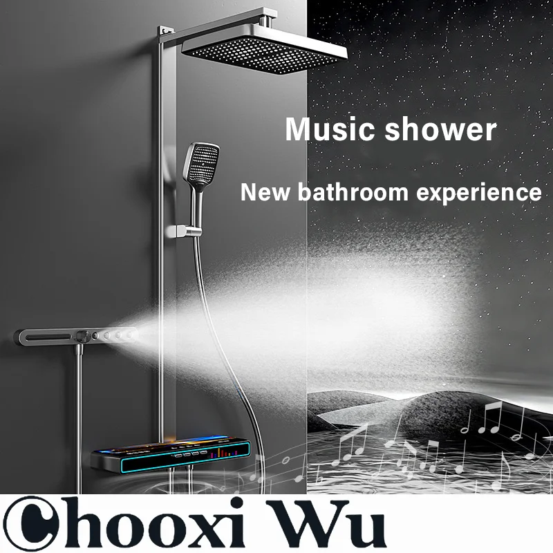 

Bathroom four-function music shower set, 5.3 Bluetooth technology, 4000mAh large capacity, back spray water