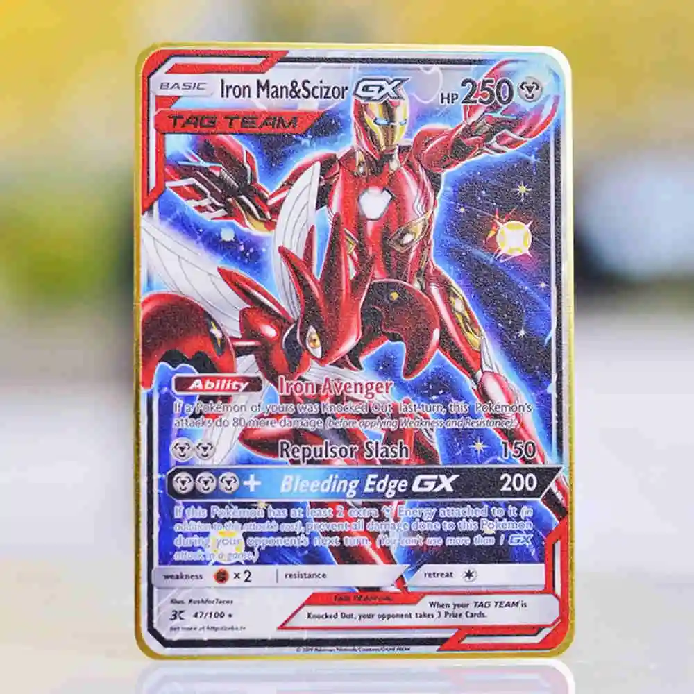 

Metal Pokémon Card Avengers Pokemon Cards Gold Blastoise Vmax Mario Pikachu Vstar Anime Party Games Playing Cards Kids Toys Gift